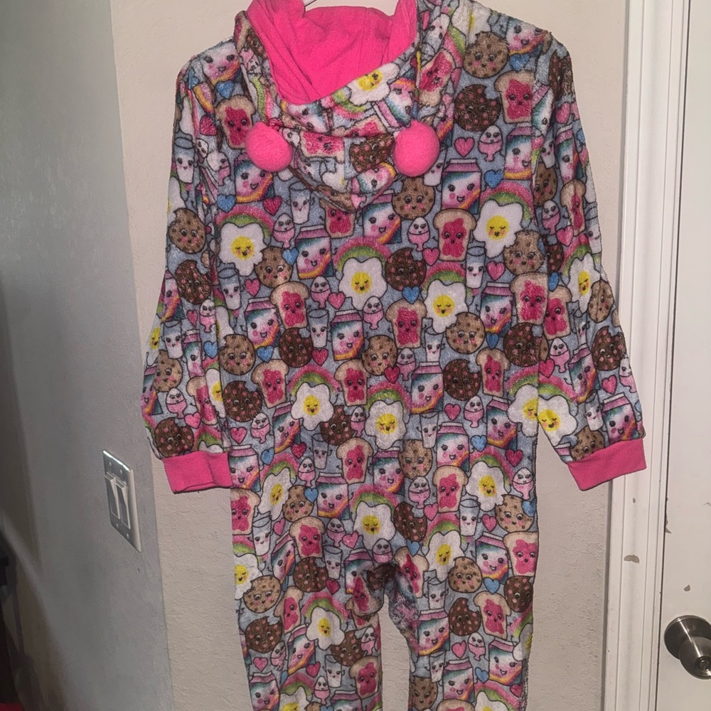 Place Kids One Piece with Pink and Brown Fun Food Print